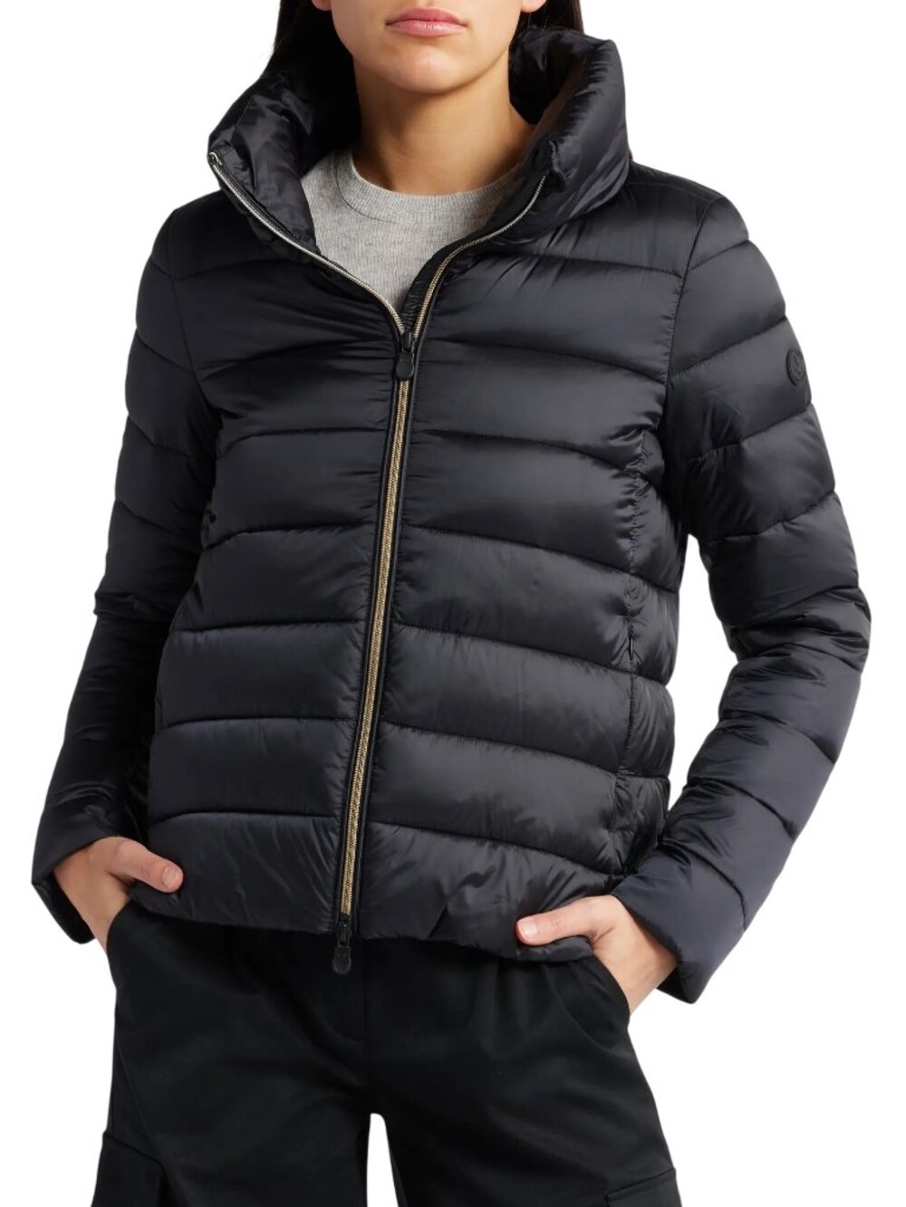 SAVE THE DUCK Elsie Water & Wind Repellent Puffer Jackey in Black